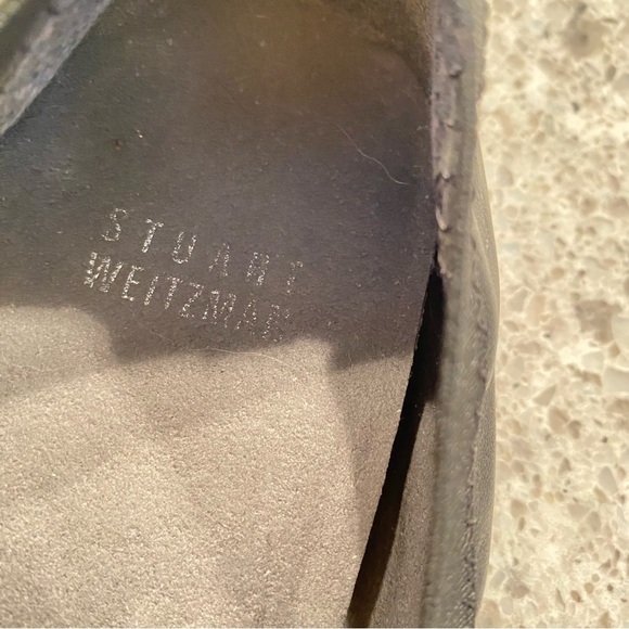 STUART WEITZMAN GIVEABLE BLACK LEATHER FLATS 8M - Picture 8 of 11